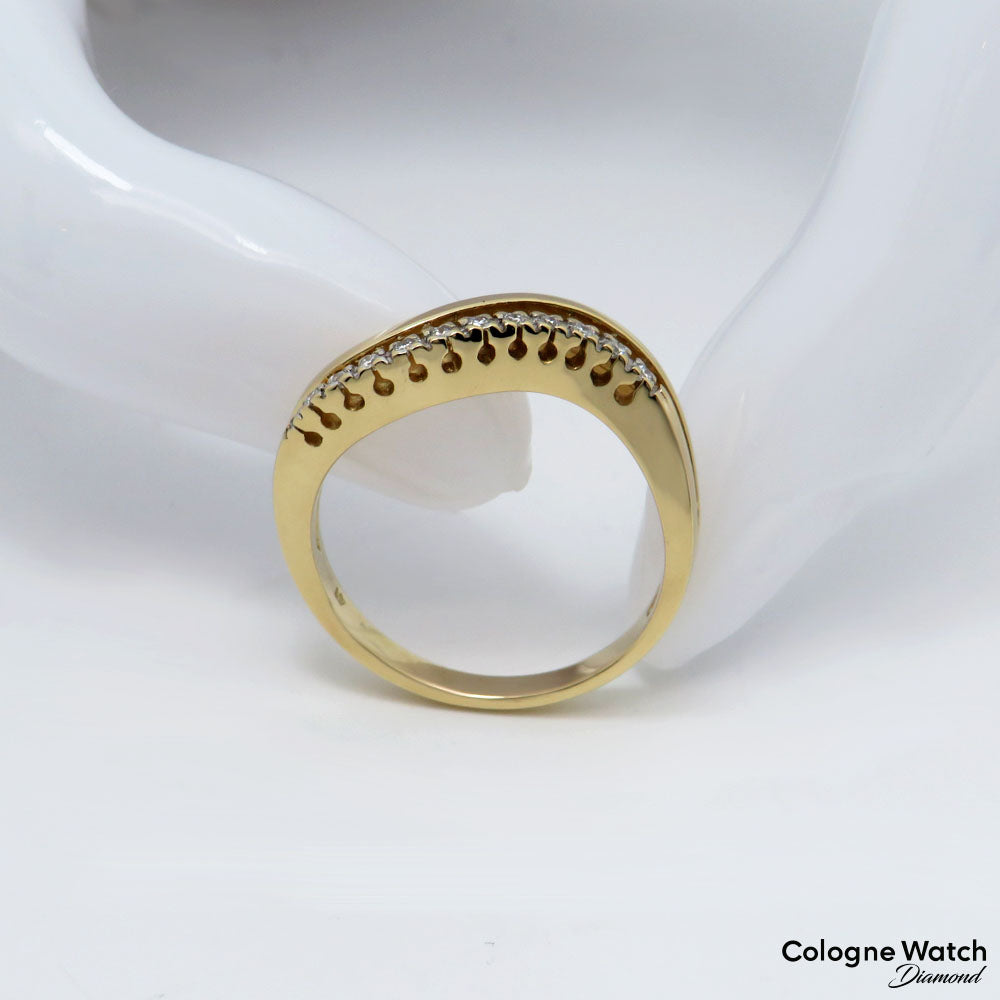 Ring mit ca. 0,24ct W-si Brillant in 585/14K Gelbgold Gr. 56