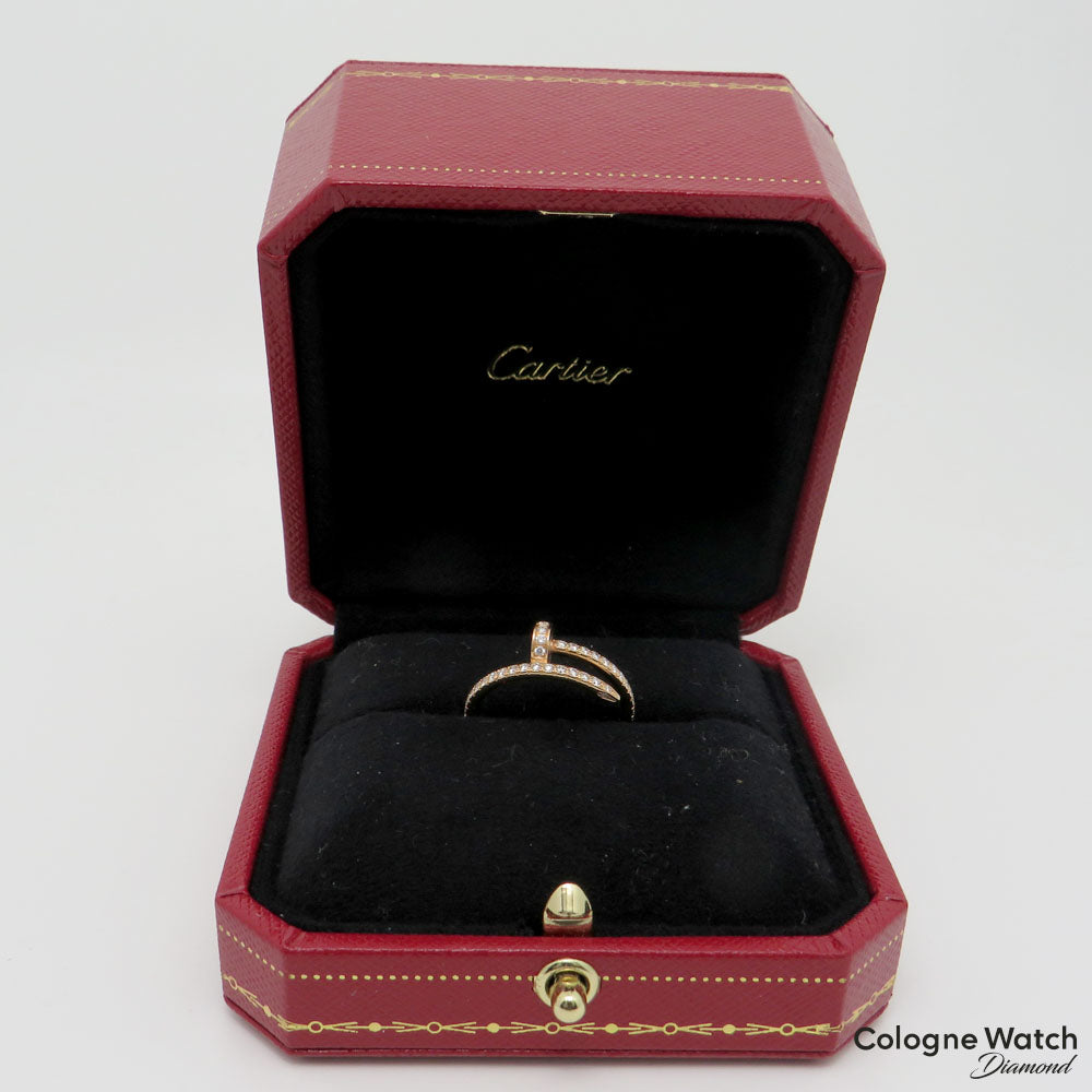 Cartier Juste un Clou Ring mit Brillant Besatz in 750/18K Rosegold Gr. 52