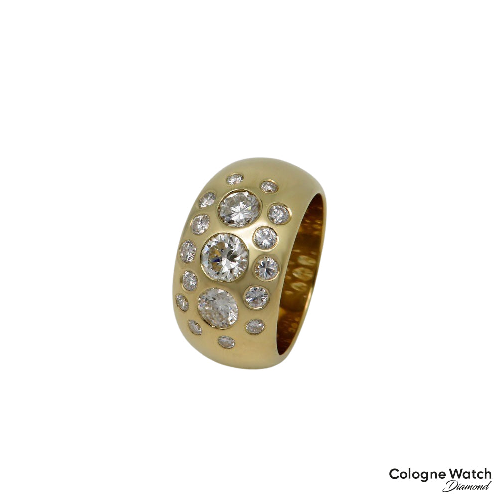 Ring Bandring mit ca. 1,25ct W-si Brillant in 750/18K Gelbgold Gr. 53