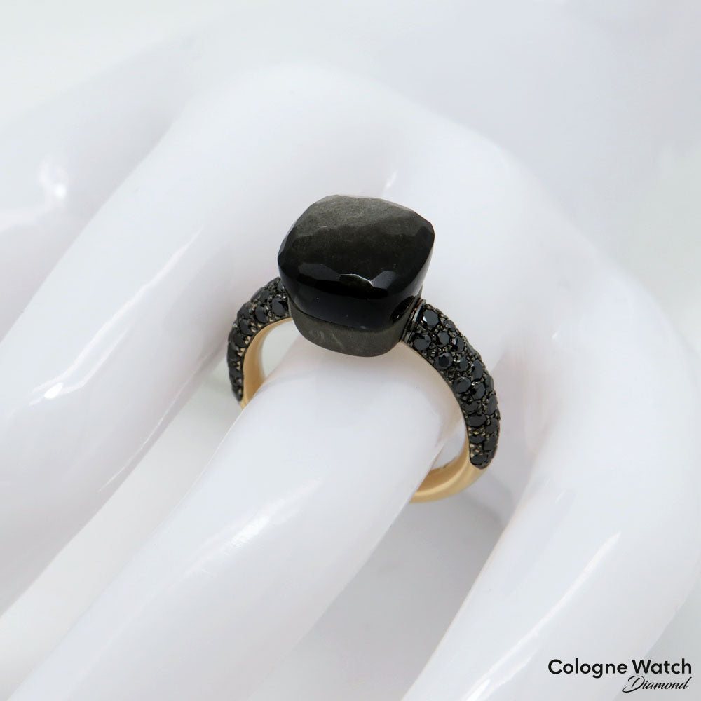 Pomellato Nudo Ring mit Diamant und Obsedian Besatz in 750/18K Rosegold / Titan UVP.: 3.900,-€