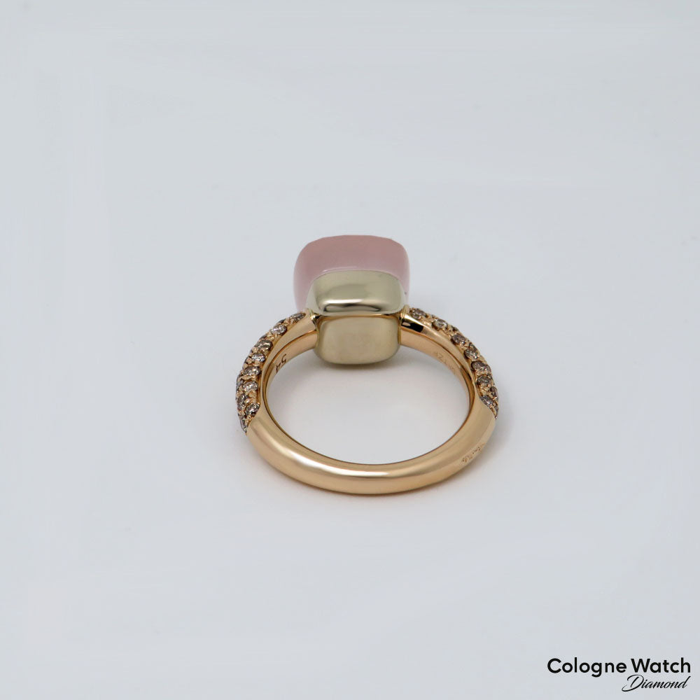 Pomellato Nudo Ring mit Diamant und Rosenquarz Besatz in 750/18K Rosegold UVP.: 4.000,-€