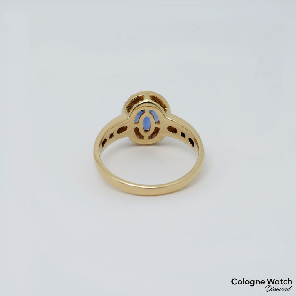 Ring mit ca. 2,00ct AAAA Tansanit und ca. 0,20ct W-si Brillant in 750/18K Gelbgold