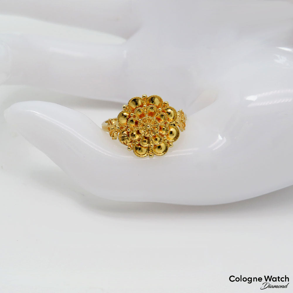 Ring mit Floralem Muster in 750/18K Gelbgold Gr. 55