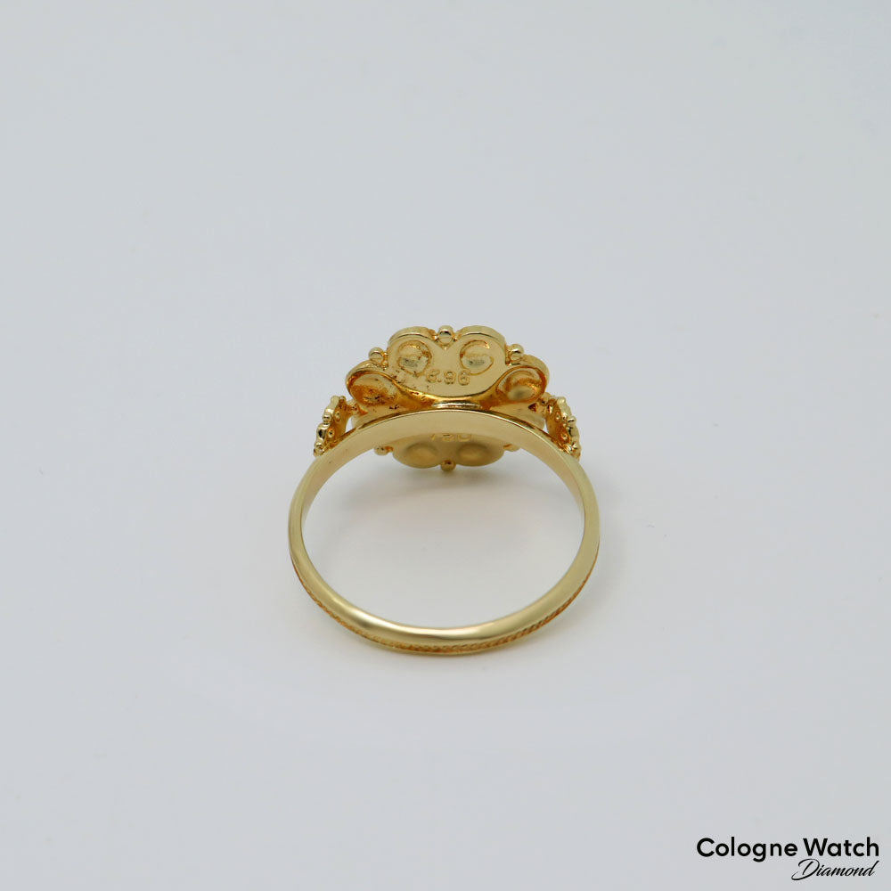 Ring mit Floralem Muster in 750/18K Gelbgold Gr. 55