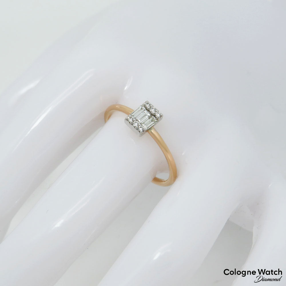 Ring Solitärring mit 0,24ct E-F/vvs Diamant in 750/18K Weiß-/Rosegold Gr. 55