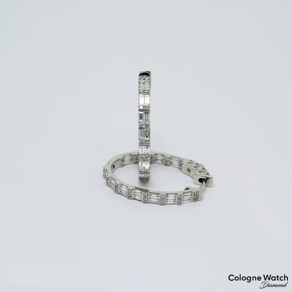 Creolen Ohrringe mit 1,35ct F-G/vsi Diamant in 750/18K Weißgold