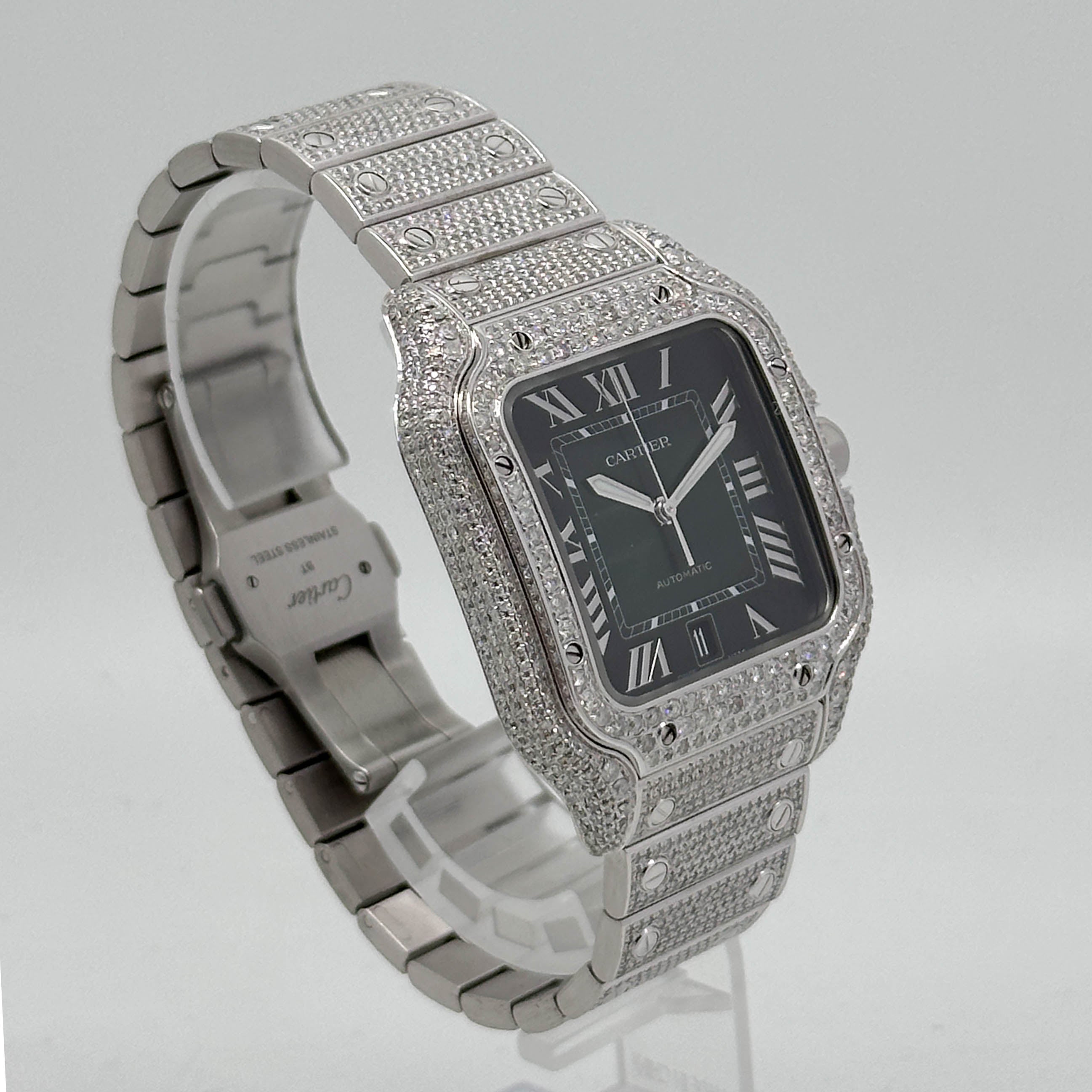 Cartier Santos Stahl Iced Out WSSA0062 - 2024