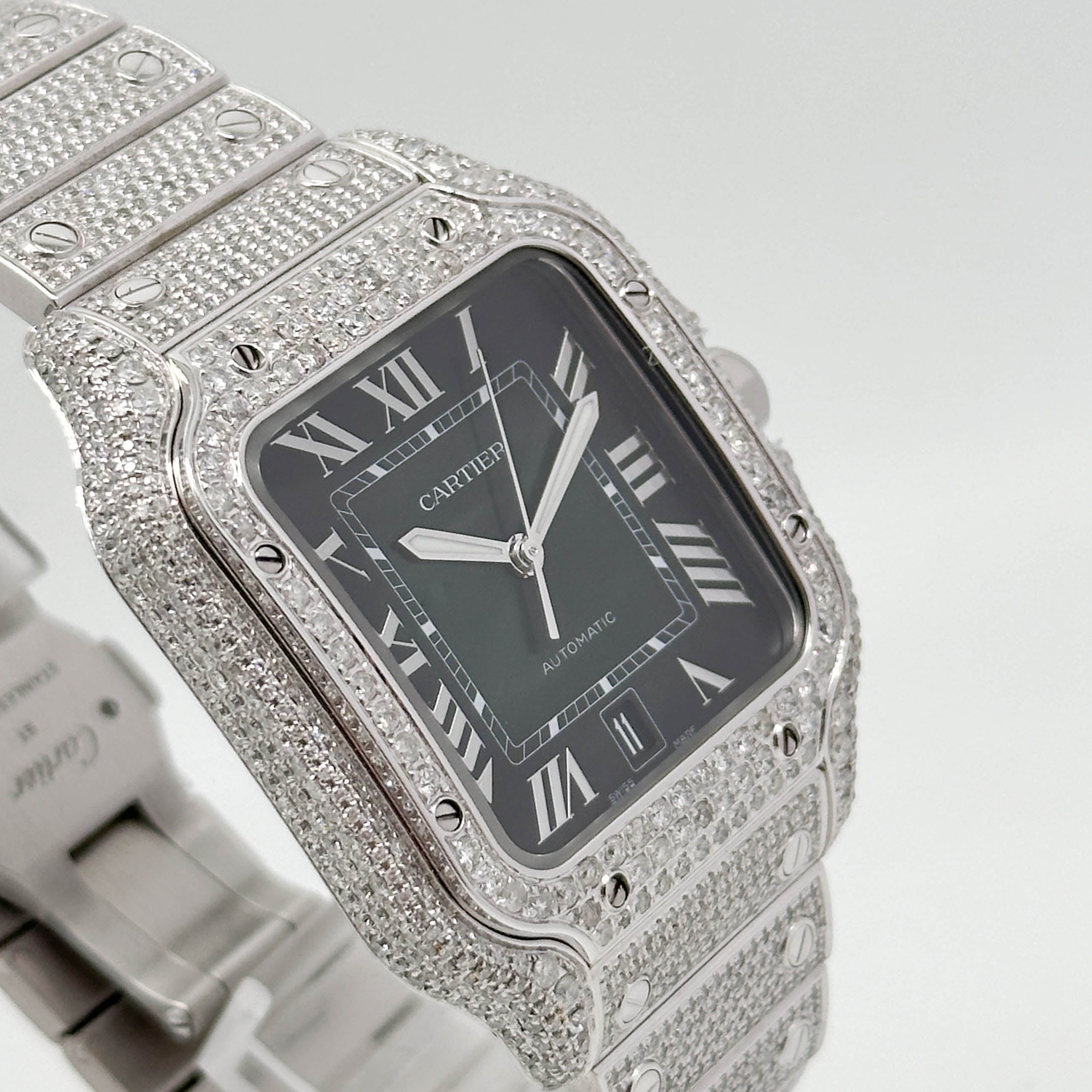 Cartier Santos Stahl Iced Out WSSA0062 - 2024