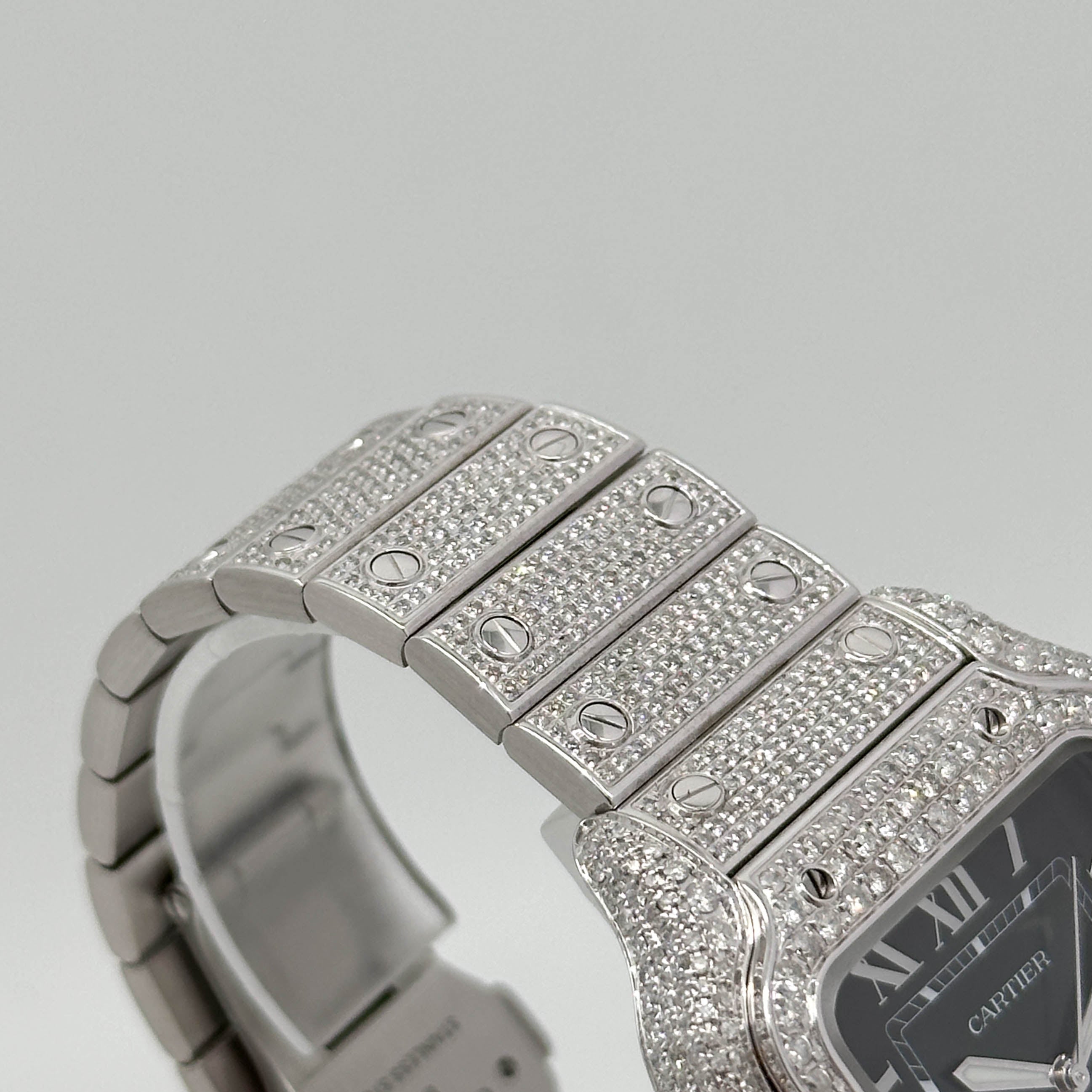 Cartier Santos Stahl Iced Out WSSA0062 - 2024