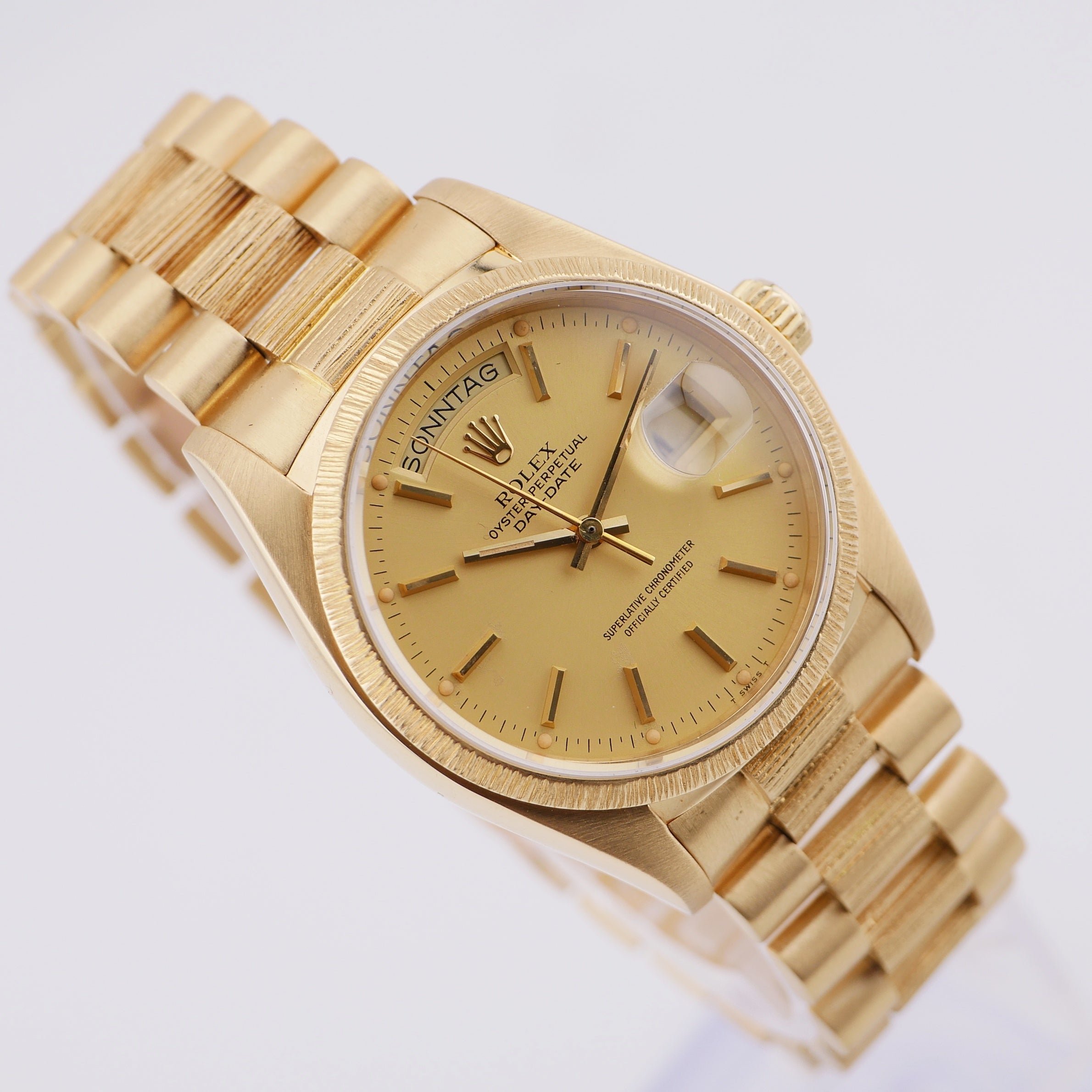 Rolex Day-Date 36 "Borke" 18078 Gelbgold - 1980