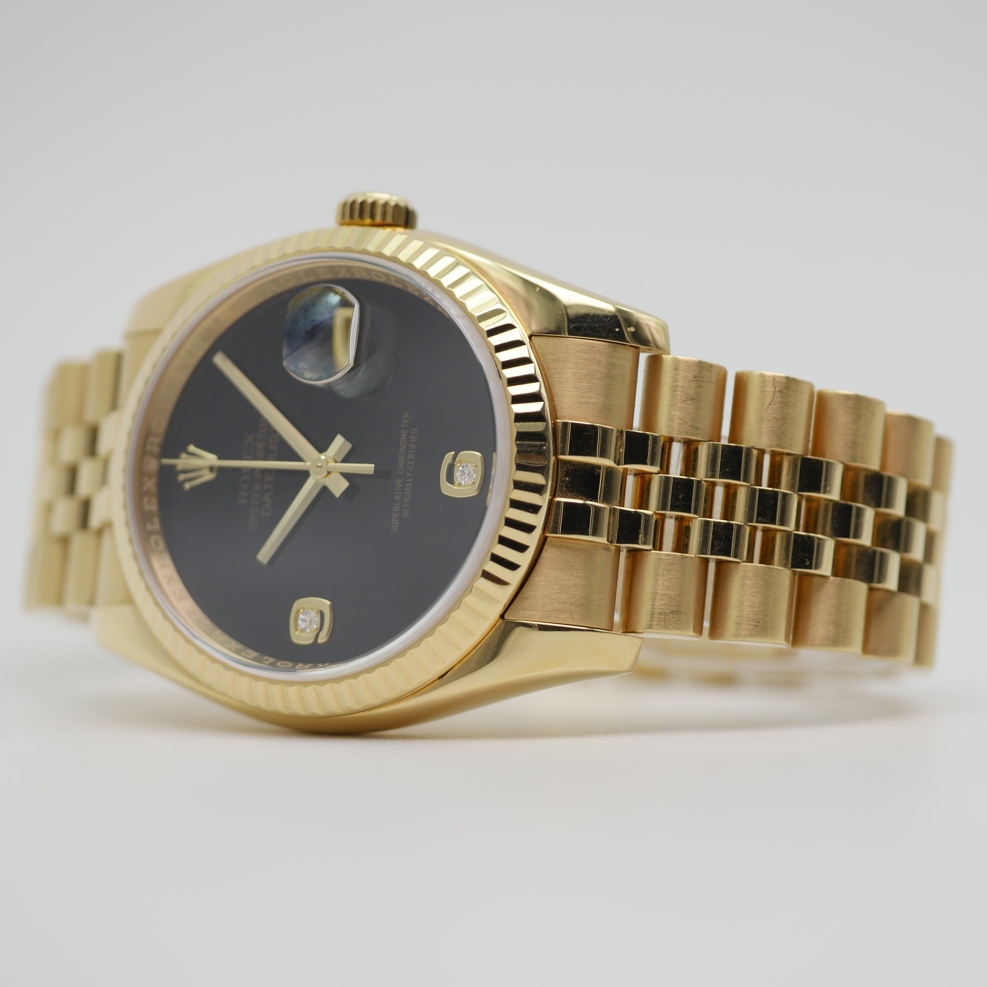 Rolex Datejust 36 Gelbgold "Onyx Dial" 116238 - 2009