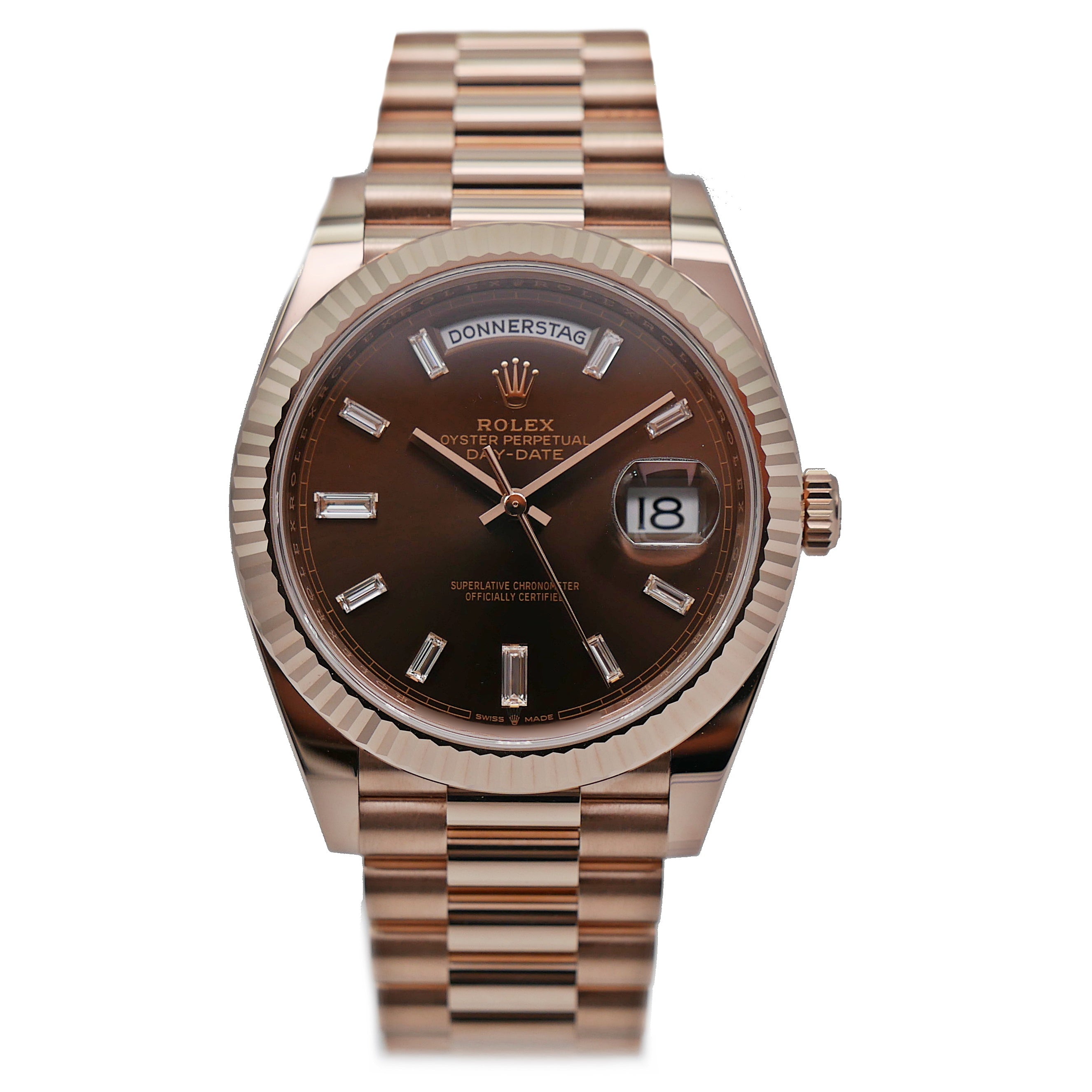 Rolex Day-Date 40 228235 - 2017 Chocolate Baguette Dial