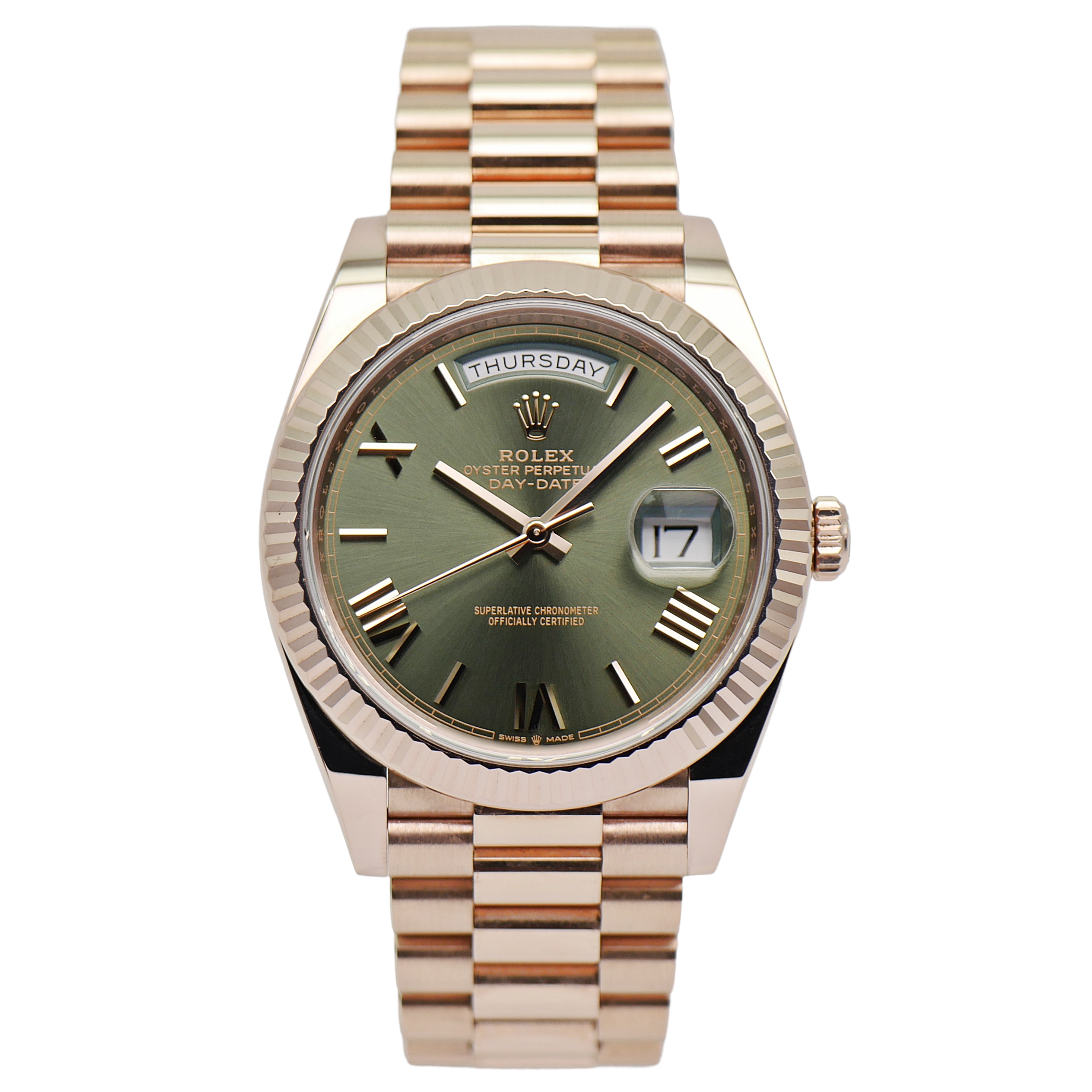 Rolex Day-Date 40 Roségold Olive Green Dial 228235 - 2026