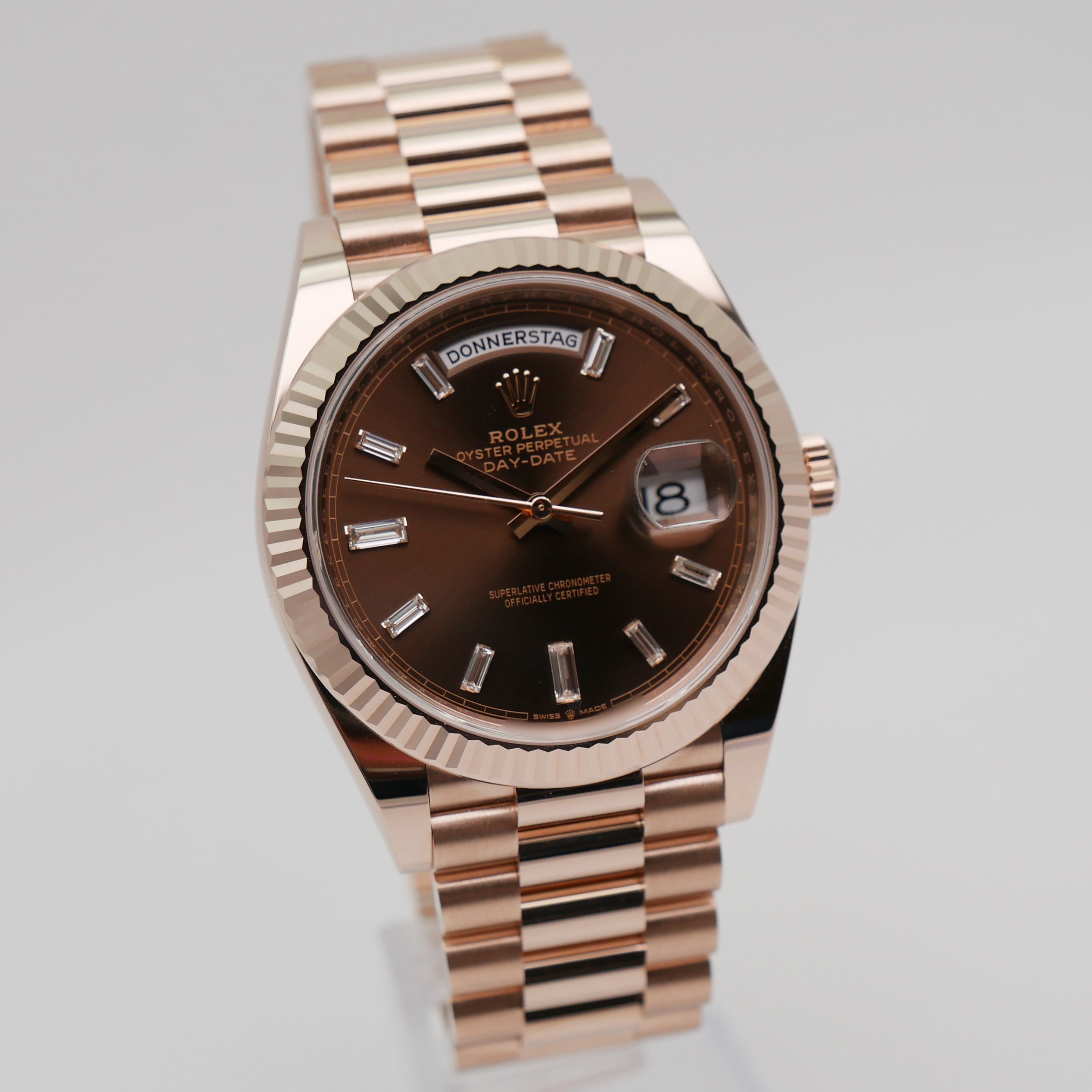 Rolex Day-Date 40 228235 - 2017 Chocolate Baguette Dial