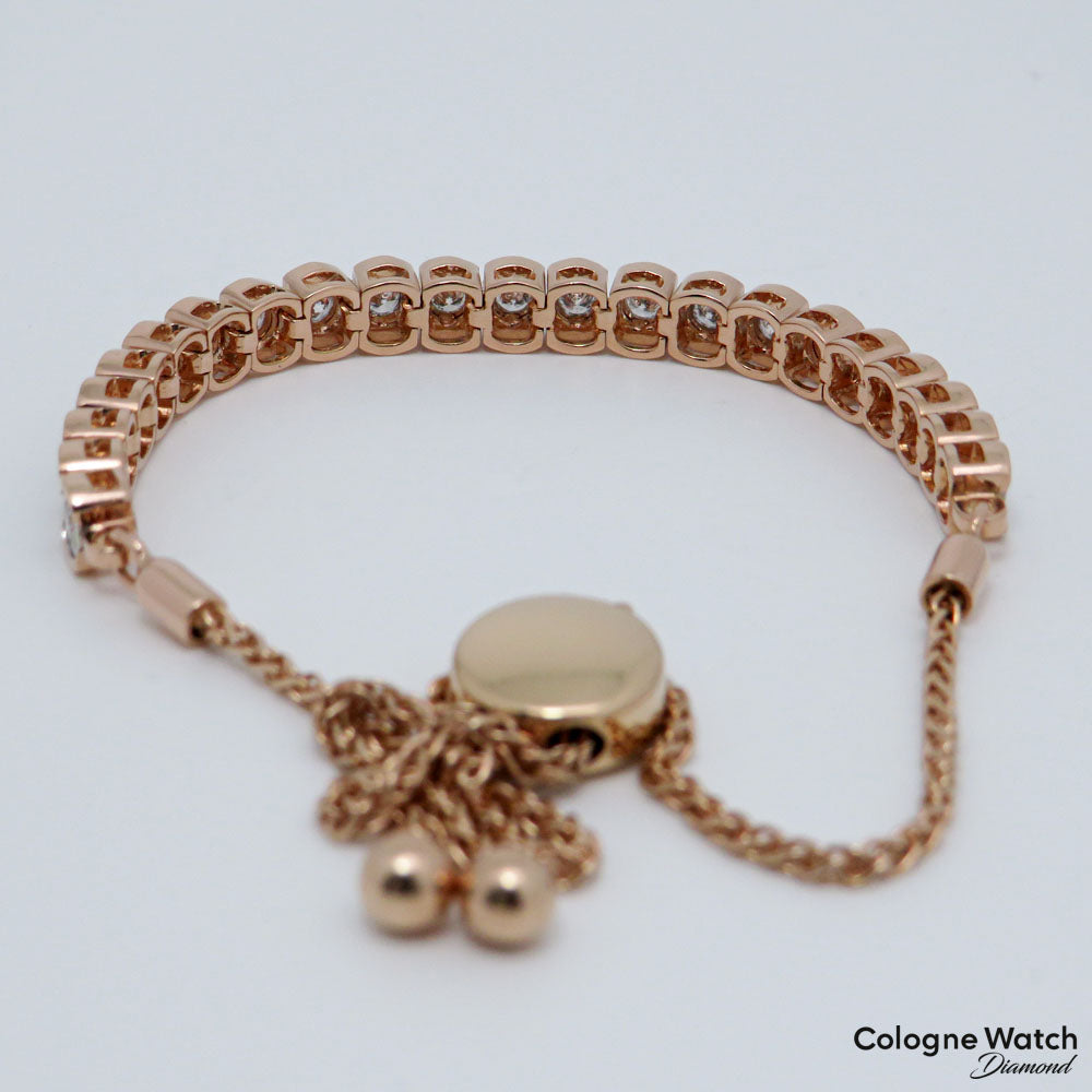 Armband Zugarmband mit ca. 1,00ct W/si Brillant in 585/14K Weiß-/Rosegold 
