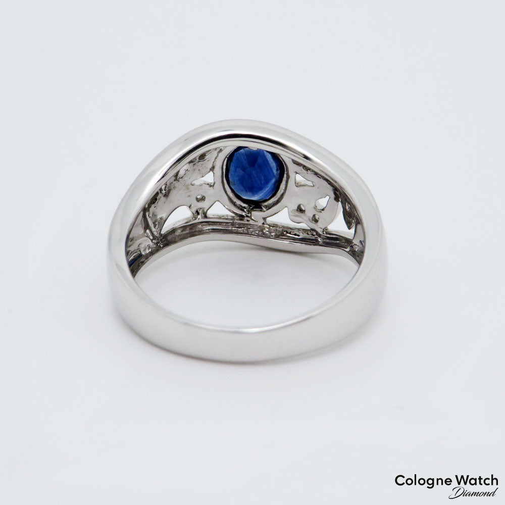 Ring mit ca. 0,10ct W-si Brillant + ca. 1,00ct Saphir 585/14K Weiß-/Gelbgold