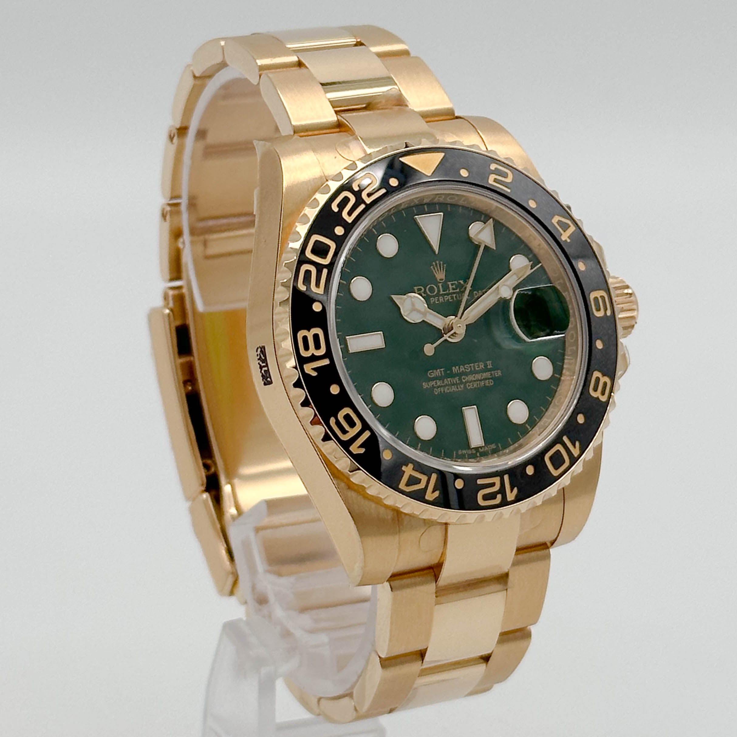 Rolex GMT Master II Gelbgold Green Dial Verklebt NOS 116718LN - 2010