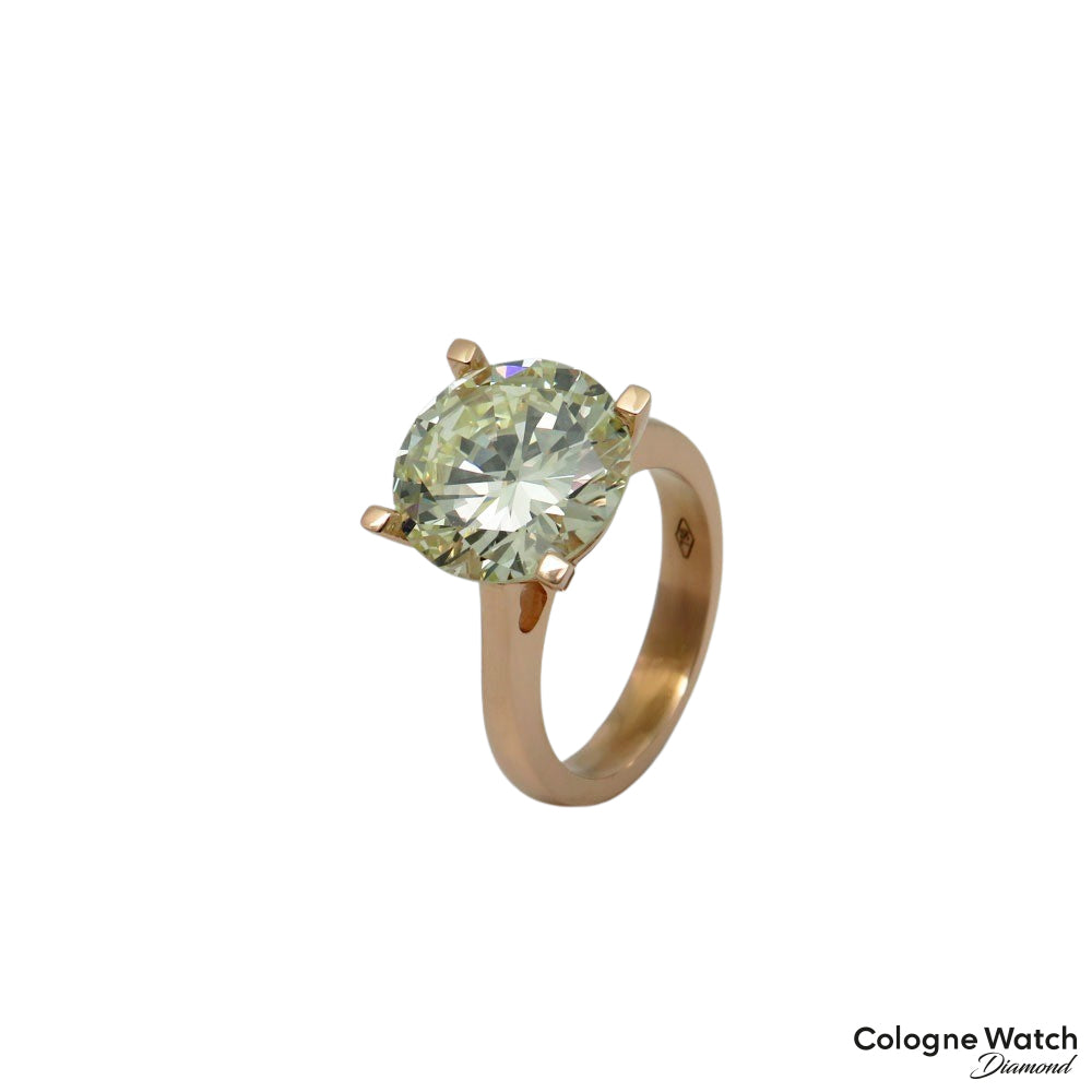 Ring Solitärring mit 7,14ct VS 1 - leight yellow Brillant in 750/18K Rosegold DPL Expertise