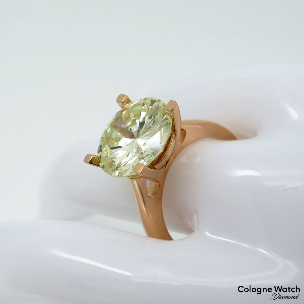 Ring Solitärring mit 7,14ct VS 1 - leight yellow Brillant in 750/18K Rosegold DPL Expertise
