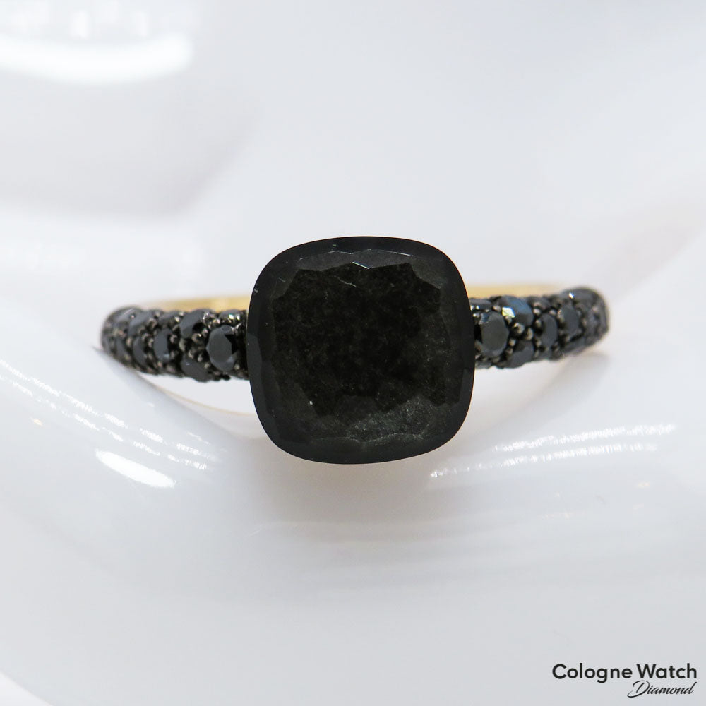 Pomellato Nudo Ring mit Diamant und Obsedian Besatz in 750/18K Rosegold / Titan Gr. 54 / UVP.: 3.350,-€