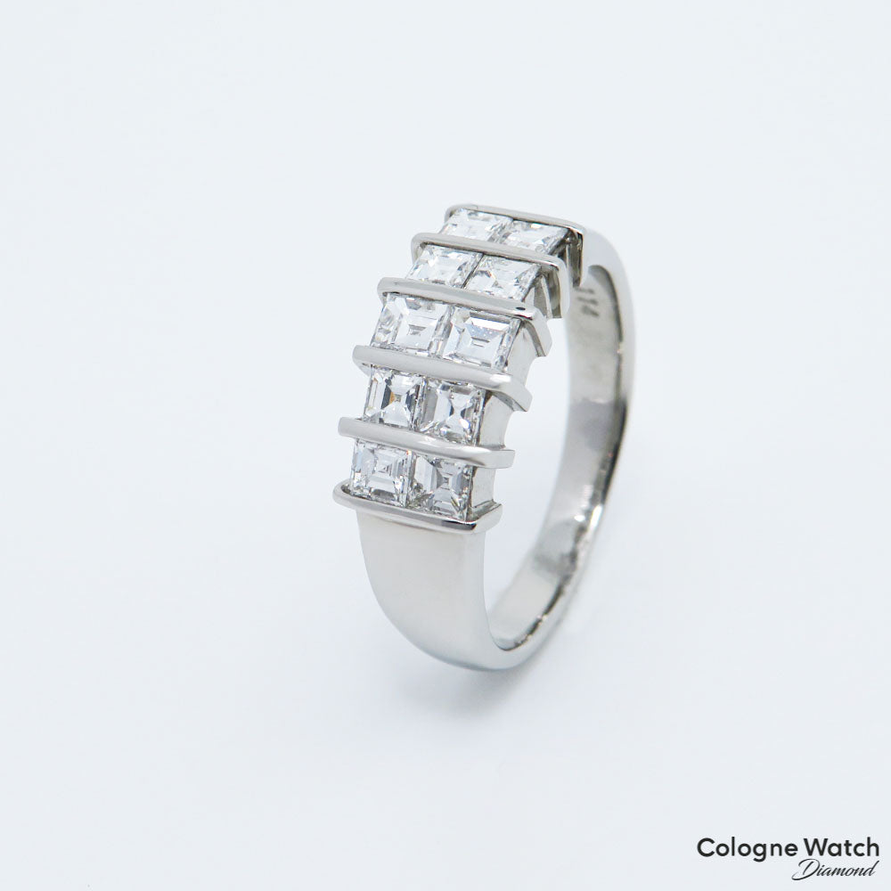Ring mit 1,14ct W-si Prinzess Diamant in 900`er Platin Gr. 54