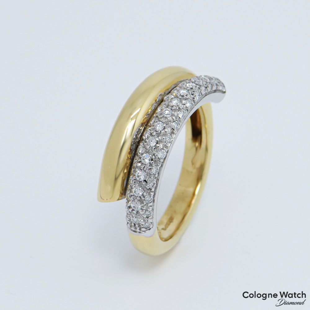 Wempe Ring mit ca. 0,50ct TW-vsi Brillant in 750/18K Weiß-/Gelbgold Gr. 56