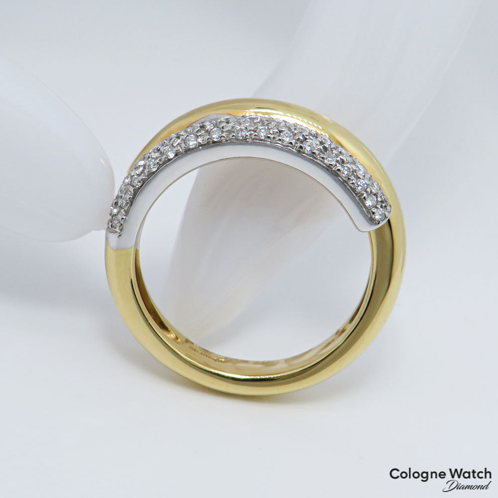 Wempe Ring mit ca. 0,50ct TW-vsi Brillant in 750/18K Weiß-/Gelbgold Gr. 56